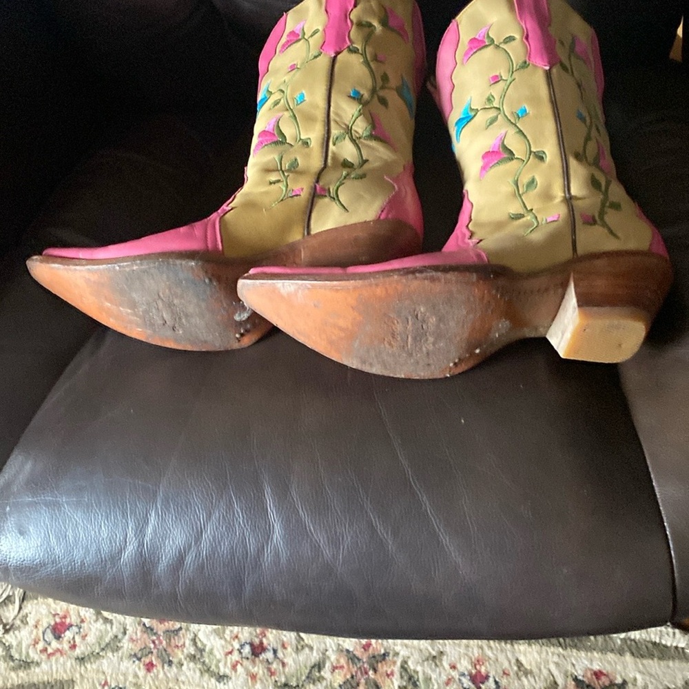 Colorful Embroidered Women's Cowboy Boots - image 2